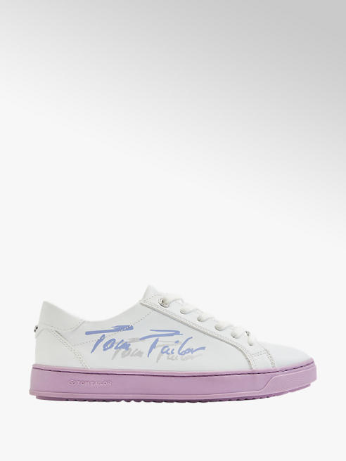 Tom Tailor białe sneakersy damskie Tom Tailor na liliowej podeszwie