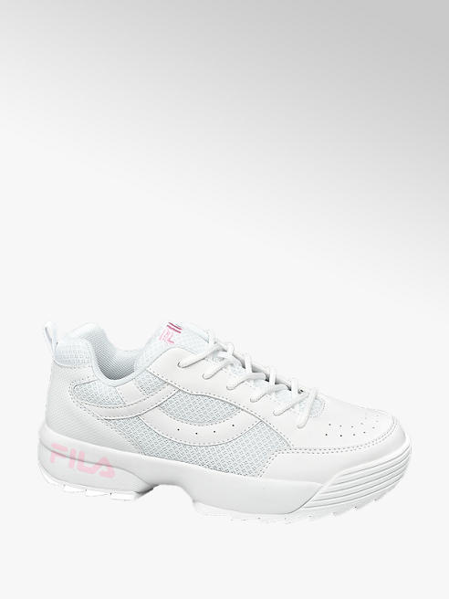 Fila białe sneakersy dziewczęce Fila z różowym logo
