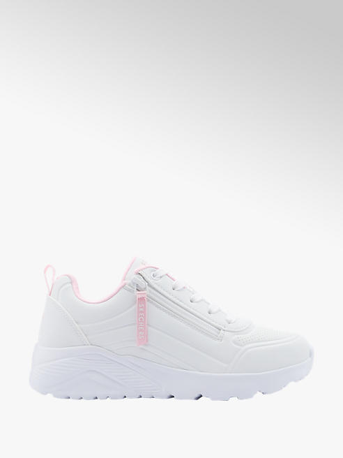 Skechers białe sneakersy dziewczęce Skechers Uno Lite z różowymi akcentami