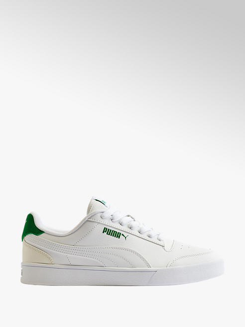 Puma białe sneakersy męskie Puma z zielonymi akcentami