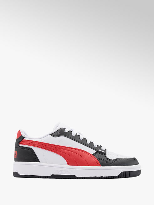 Puma biało-czarno-czerwone sneakersy młodzieżowe Puma Reb-L Jr