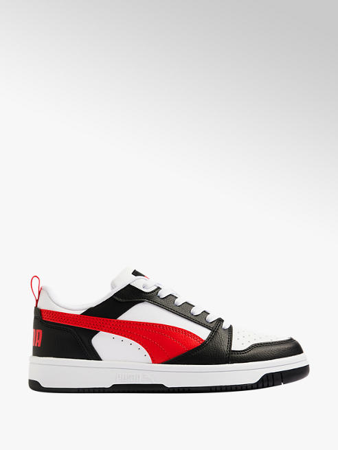 Puma biało-czarno-czerwone sneakersy młodzieżowe Puma Rebound V6 Low