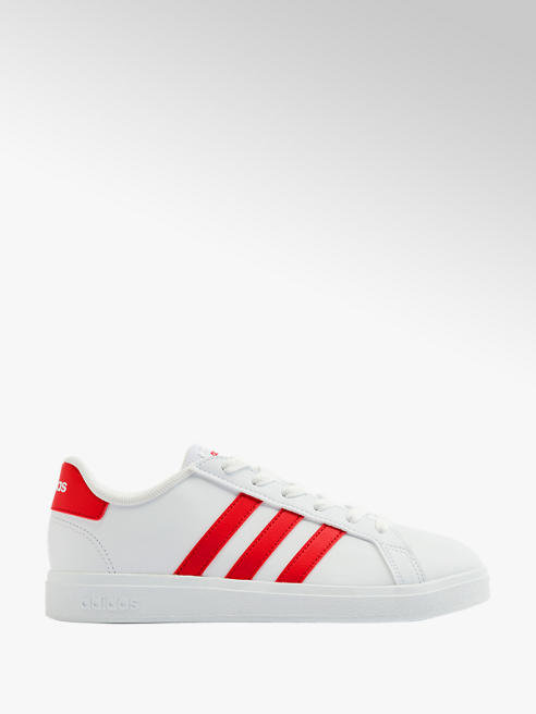 adidas biało-czerwone młodzieżowe sneakersy addias Grand Court 2.0