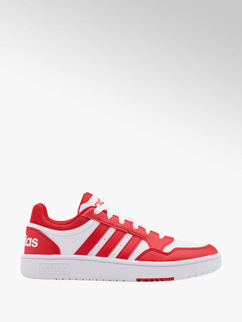 adidas biało-czerwone młodzieżowe sneakersy dziecięce adidas Hoops 3.0