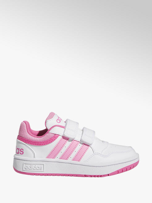 adidas biało-różowe sneakersy dziewczęce adidas Hoops 3.0