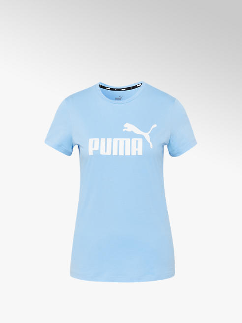 Puma błękitny tshirt damski Puma z białym logo