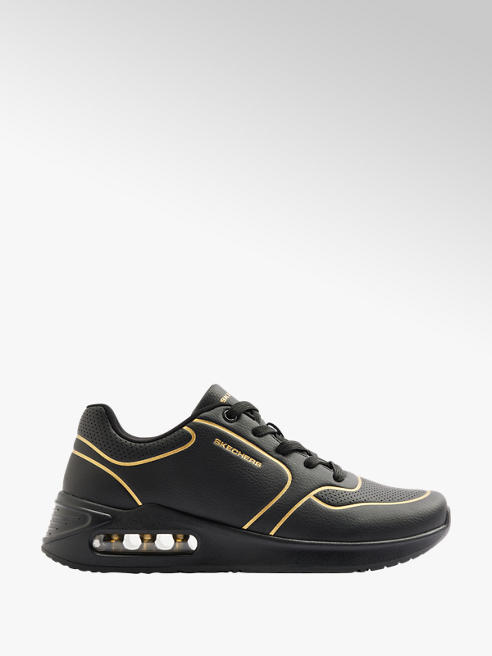 Skechers czarne sneakersy damskie Skechers ze złotymi elementami