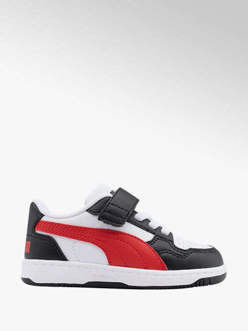 Puma czarno-biało-czerwone sneakersy dziecięce Puma Reb-L