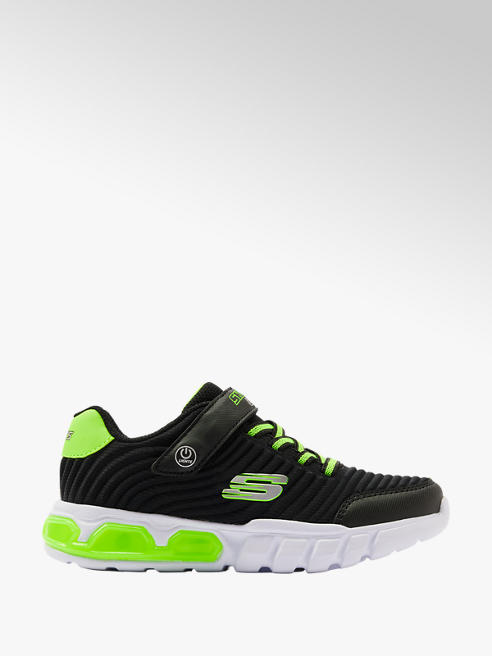 Skechers czarno-biało-zielone sneakersy dziecięce Skechers ze światełkiem