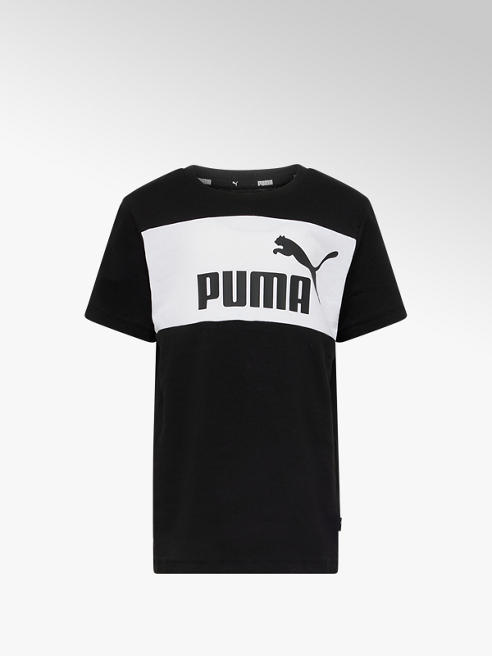Puma czarno-biały tshirt młodzieżowy Puma Ess Block Tee