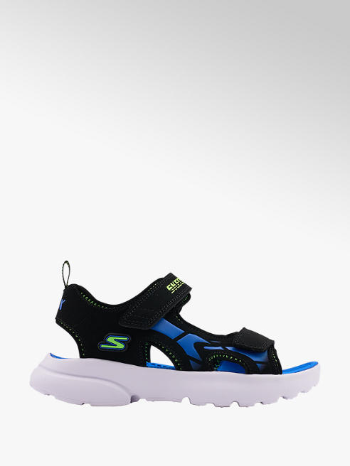Skechers czarno-niebieskie sandały chłopięce Skechers Razor Splash
