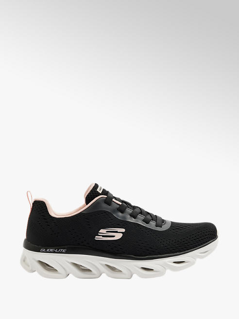 Skechers czarno-różowe sneakersy damskie Skechers z wkładką memory foam 