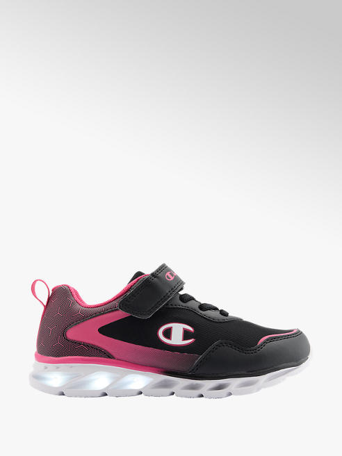 Champion czarno-różowe sneakersy dziewczęce Champion Wave 2
