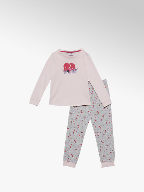 elefanten Pyjama Set in Grau-Rosa