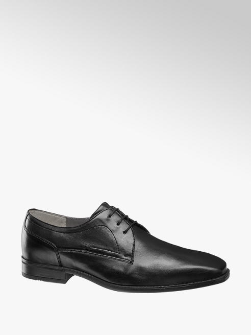AM SHOE Černá kožená společenská obuv AM Shoe