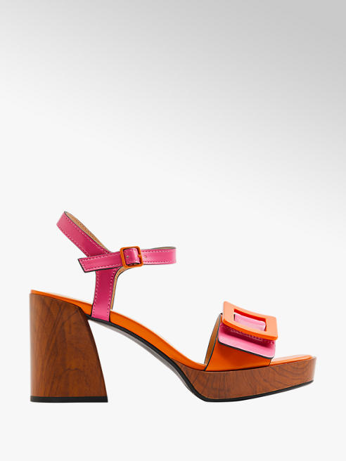 Catwalk różowo-pomarańczowe sandały damskie Catwalk
