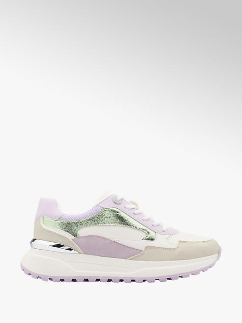 Catwalk srebrno-biało-liliowe sneakersy damskie Catwalk
