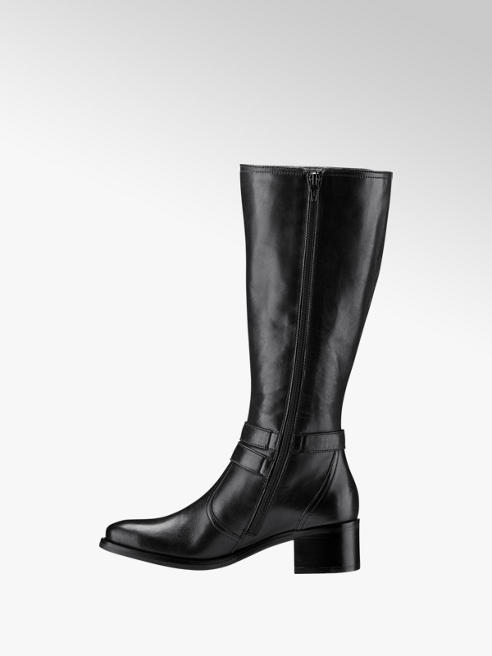 5th Avenue Ladies Black Leather Long Leg Boots | Deichmann