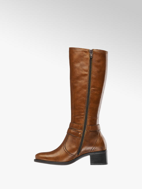 tan block heel boot
