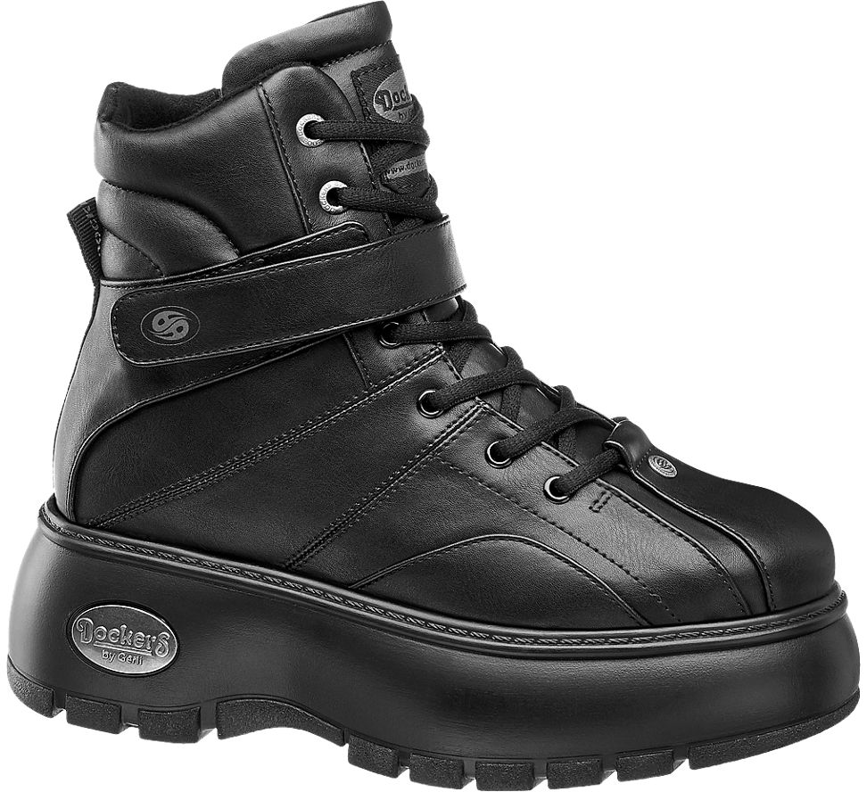 Dockers Damen Plateau Schnürer schwarz Neu | eBay Plateau Schnürer von Dockers in schwarz DEICHMANN