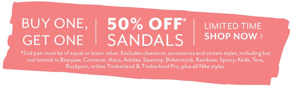 Buy One Get One 50% Off Sandals