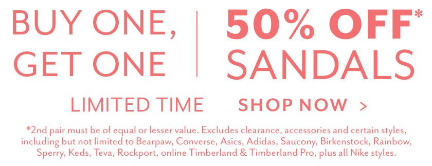 Buy One Get One 50% Off Sandals