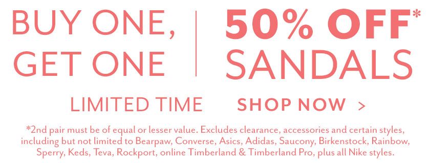 Buy One Get One 50% Off Sandals