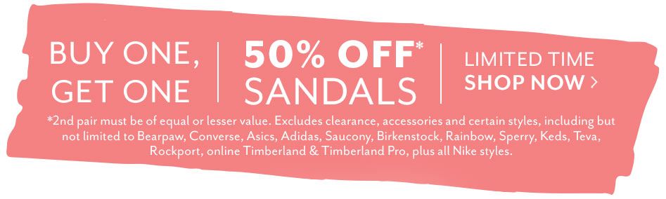 Buy One Get One 50% Off Sandals