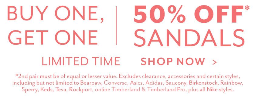 Buy One Get One 50% Off Sandals