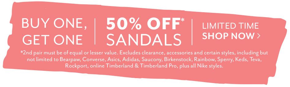 Buy One Get One 50% Off Sandals