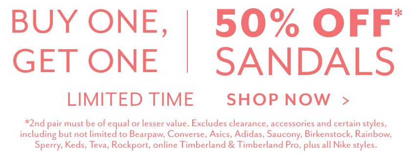 Buy One Get One 50% Off Sandals