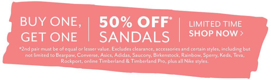 Buy One Get One 50% Off Sandals